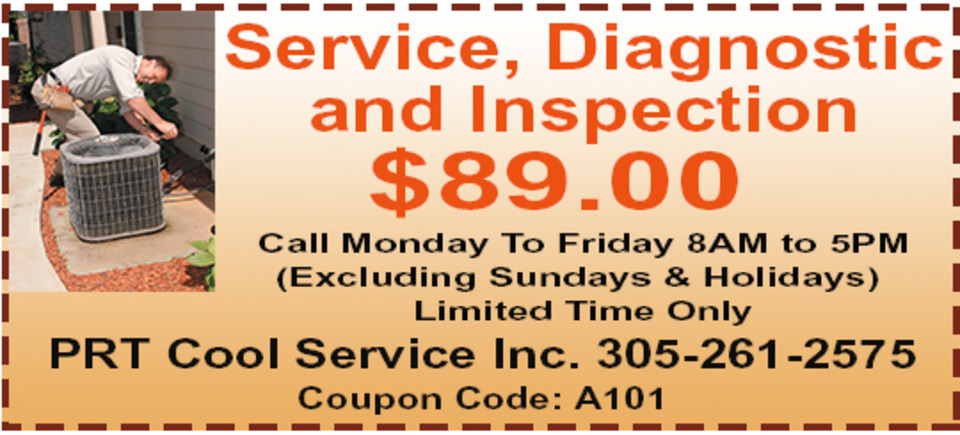 PRT Cool Service coupon: Service, diagnostic, and inspection